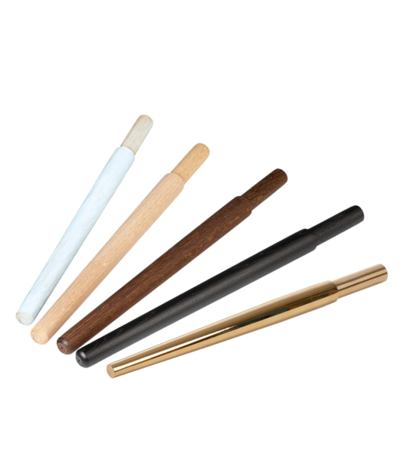Le Feu Dome Legs shown in every finish: White, Soap Treated Oak, Smoked Oak, Black and Rose Gold
