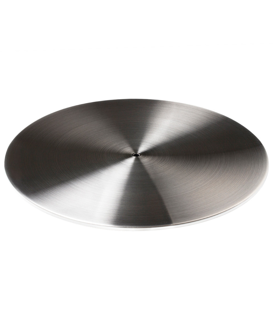Le Feu Dome Steel Plate in Stainless Steel, the Ø45 cm round base for the Dome Steel pedestal bioethanol fireplace