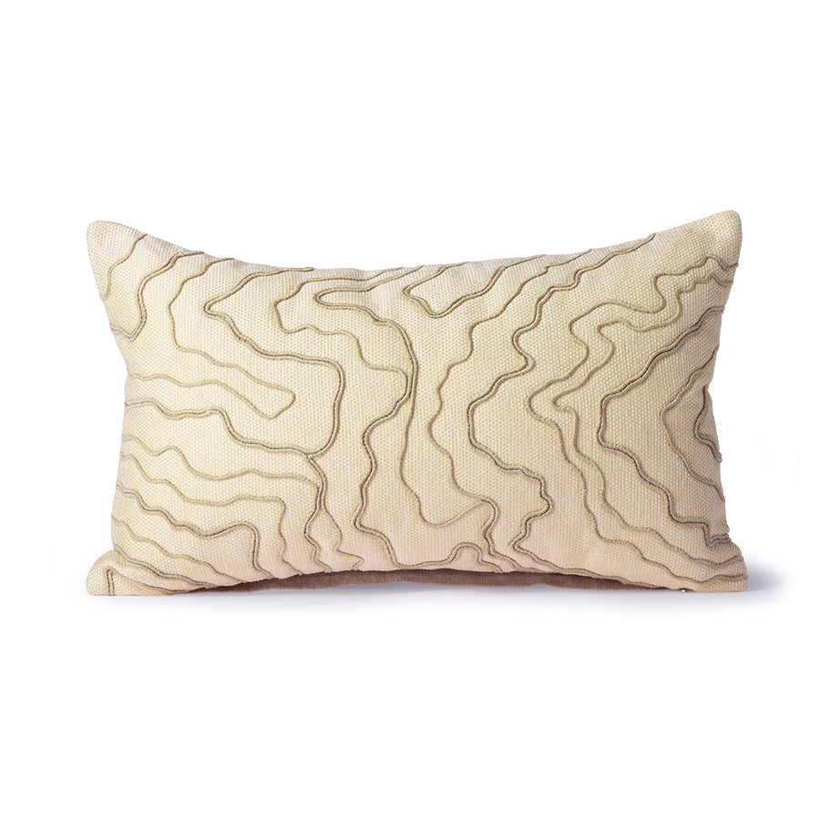 CREAM CUSHION WITH STITCHED LINES (30X50)