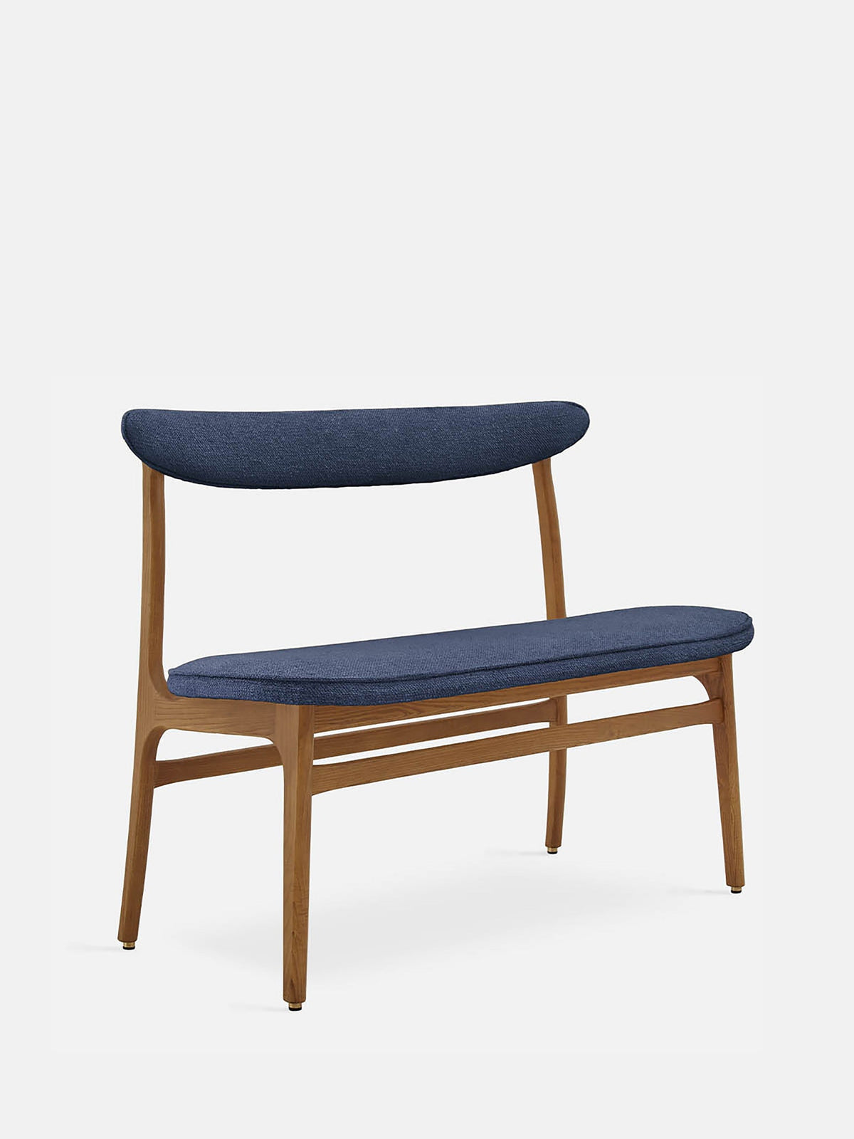 200-190 Bench by 366 Concept in Bouclé Denim with Dark Ash legs