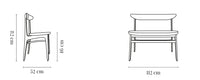 Dimensions drawing of the 200-190 Bench by 366 Concept