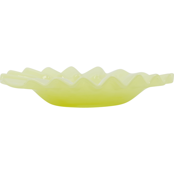 House Doctor Wave Decorative Bowl - Yellow Glass Dish