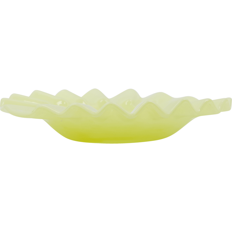 House Doctor Wave Decorative Bowl – Yellow Glass Dish