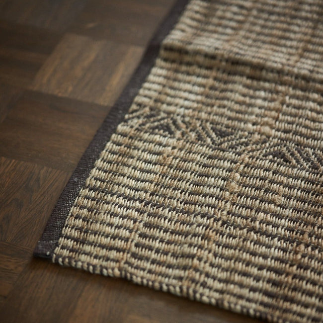 close up of juste handmade rug in scandinavian style adding texture for a room form hk living