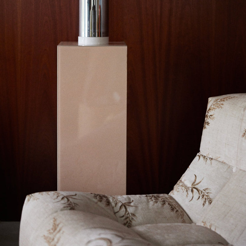 Mirror Block Pillar, Nude, Blush Pink by hkliving, Mirror Pedestal, Mirror Column