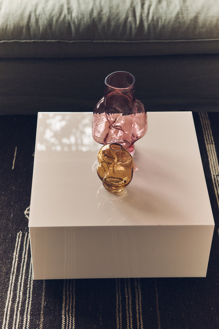 Gleam Glass High Vase – Rose – Tall Blush Pink Glass Vase form hkliving