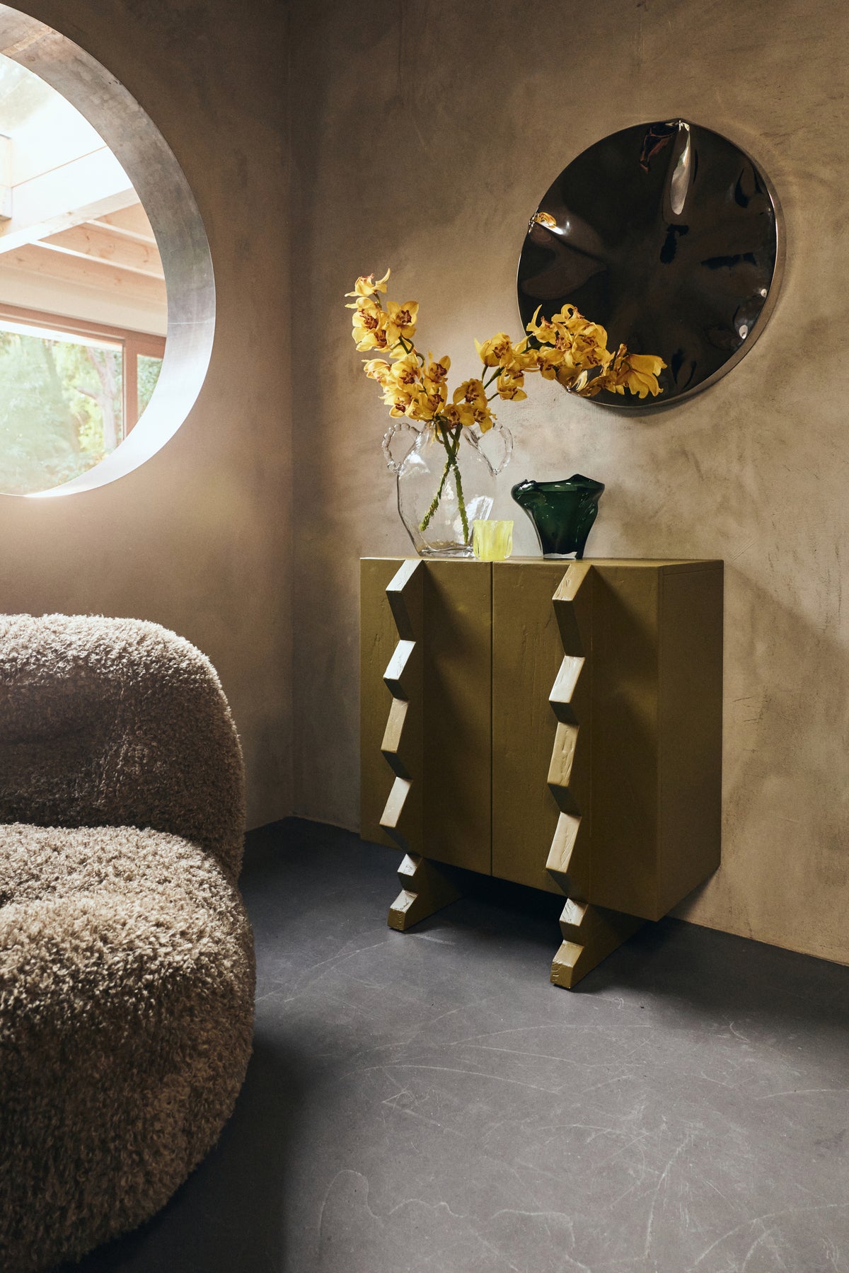 Forma Cupboard in Olive Green by HKLIVING lifestyle scene