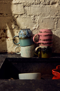 70s Ceramics range styled together including the Calming café mugs