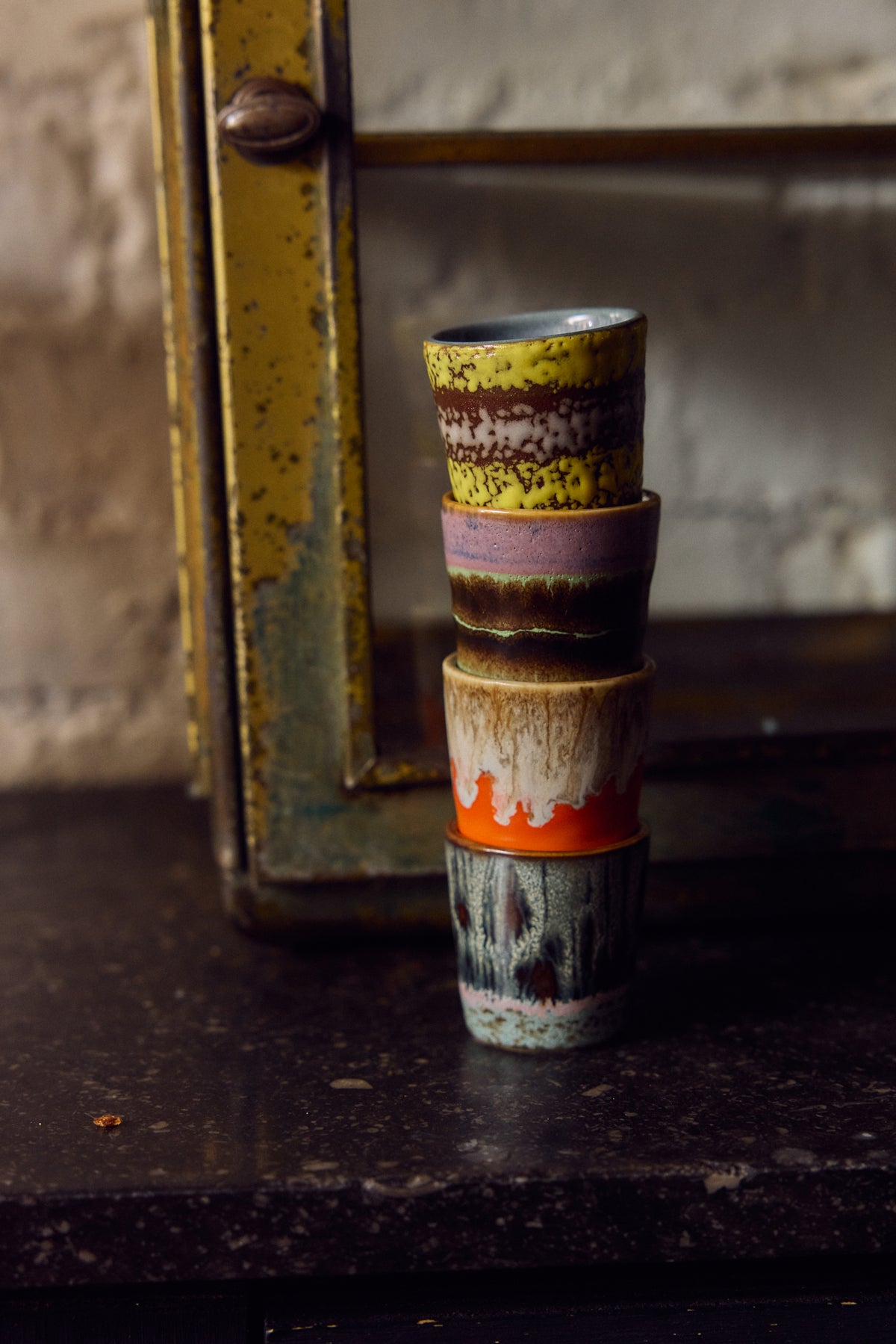 70s Ceramics Coffee Mugs in Funky by HKLIVING, campaign shot