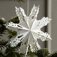 Set of 4 White Paper Fold Snowflake Decorations from House Docotor