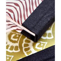 Close-up of notebook spines with cotton binding