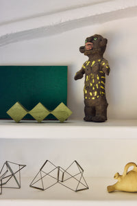Wall Sculpture in Olive Green by HKLIVING – lifestyle styling shot