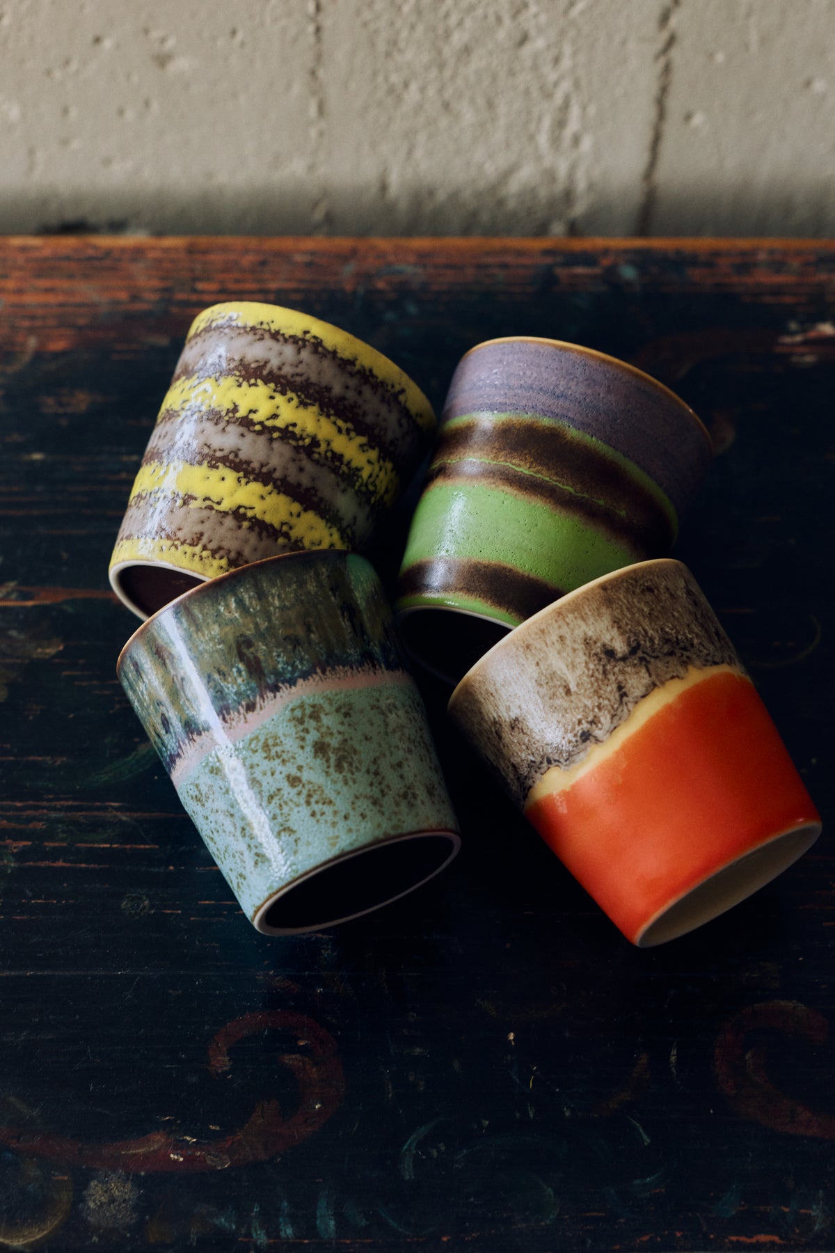 70s Ceramics Coffee Mugs in Funky by HKLIVING, campaign shot