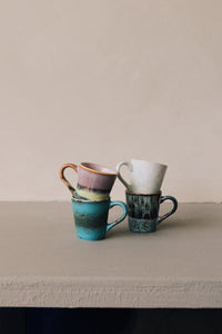 70s Ceramics Espresso Mugs in Softness by HKLIVING, campaign shot