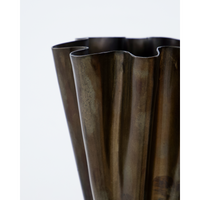 Antique Brown Fold Iron Vase, Flood by House Doctor