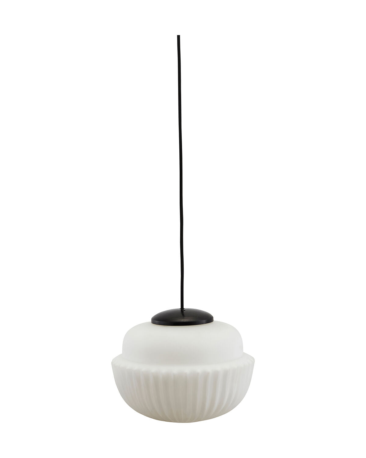 House Doctor Acorn white opal glass pendant light on white background