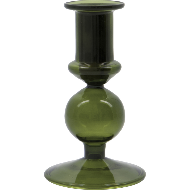 Green Glass Candle Holders - Vidro by House Doctor (Two Sizes)