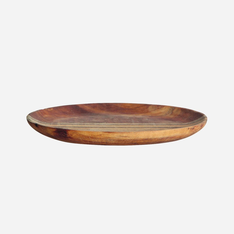 Rustic Acacia Wood Oval Tray, Nature by House Doctor