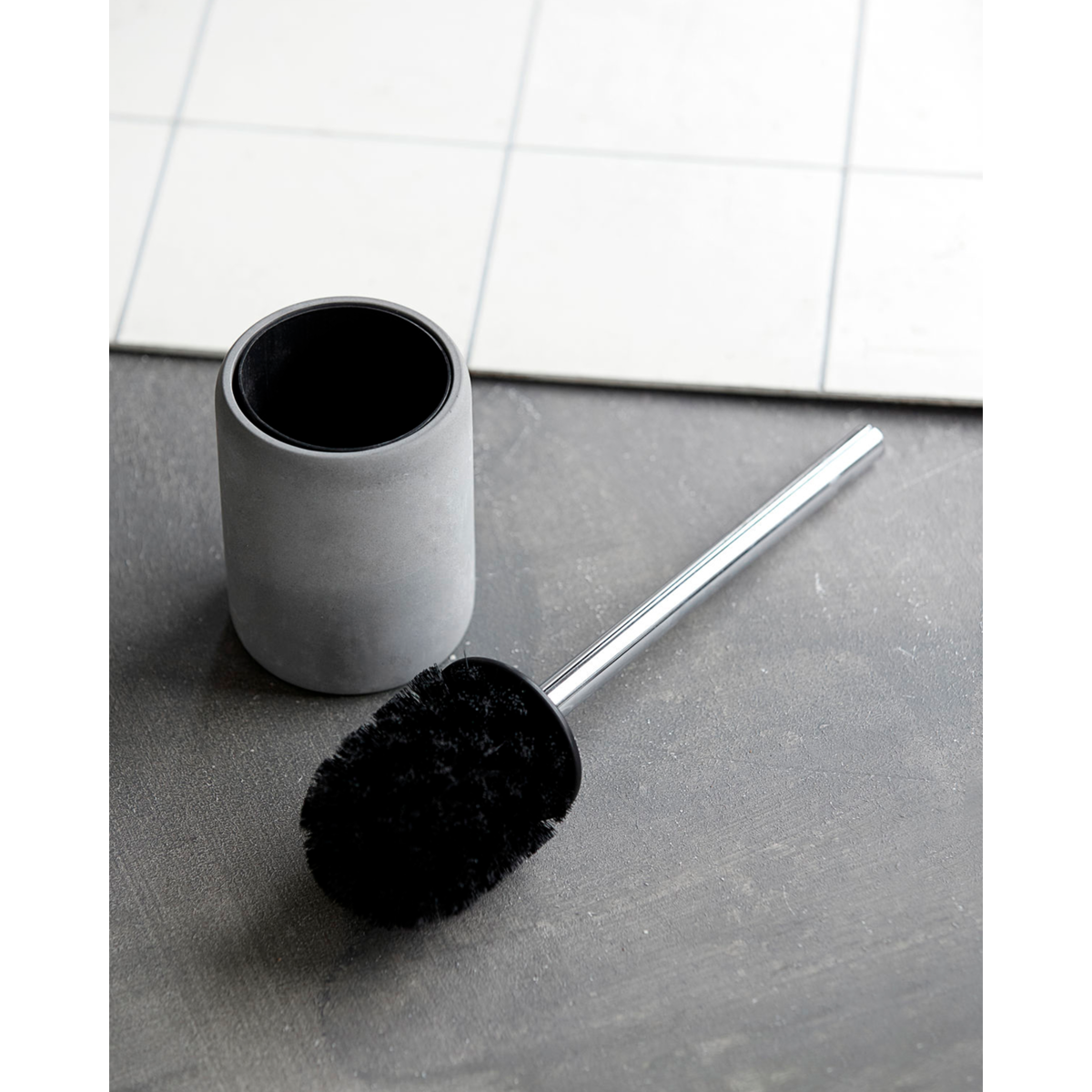 Toilet Brush, Cement Grey Silver, by House Doctor