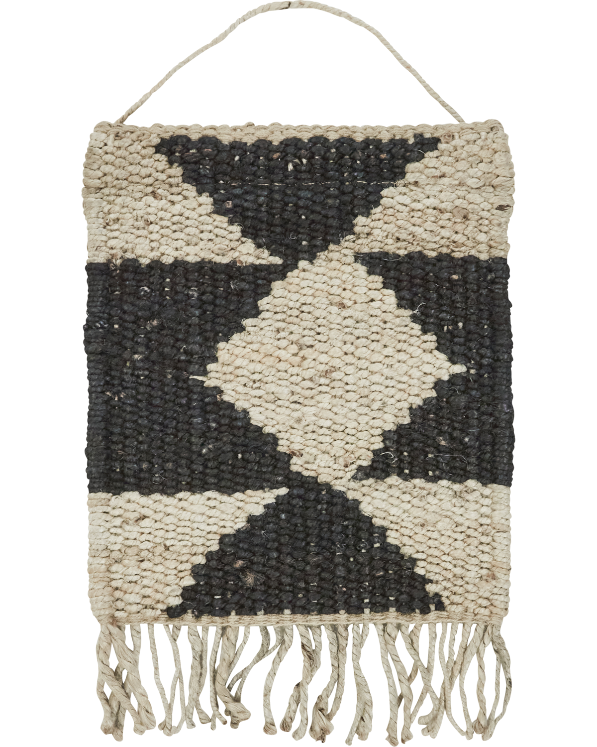 Woven Jute Wall Art, Black and Natural, Murro by House Doctor