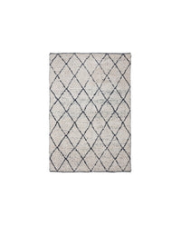 House Doctor Cruz rug off-white side with charcoal diamond pattern, full flat view