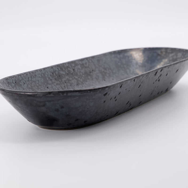 Black Serving Dish, Oblong, Black Brown, Pion by House Doctor