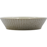 Stoneware Shallow Bowl, Grey Brown, Pleat from House Doctor