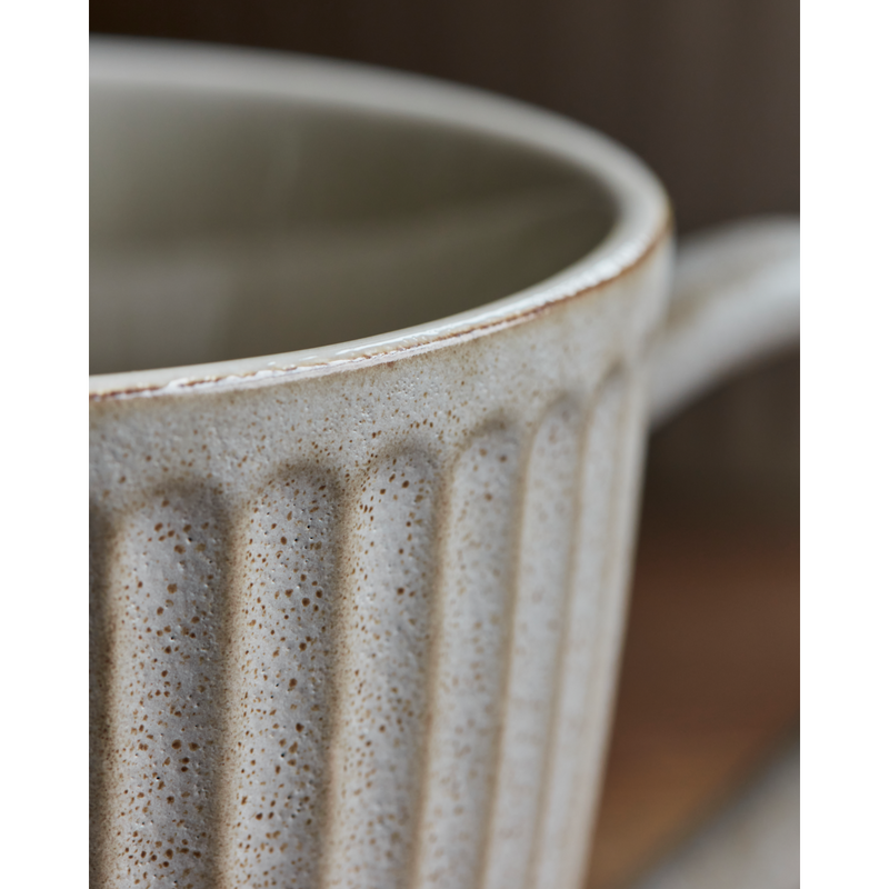 Mug, Stoneware, Grey Brown, Pleat from House Doctor