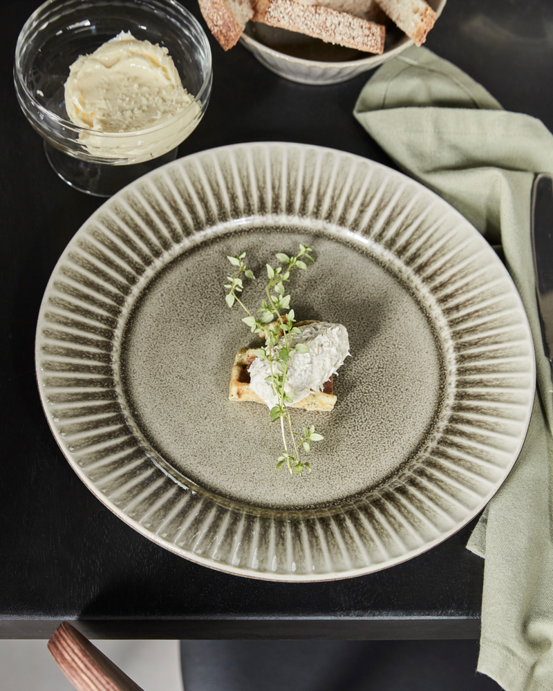 Dinner Plate, Stoneware, Grey Brown, Pleat from House Doctor