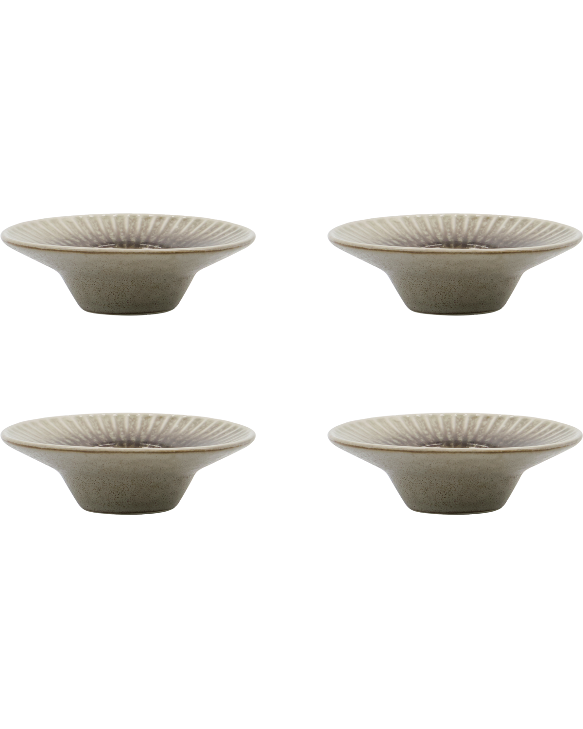 Egg Cups, Set of 4, Stoneware, Grey Brown, Pleat from House Doctor