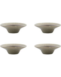 Egg Cups, Set of 4, Stoneware, Grey Brown, Pleat from House Doctor