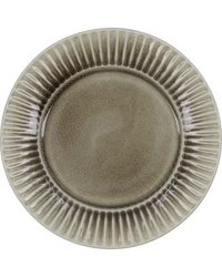 Lunch Plate, Stoneware, Grey Brown, Pleat from House Doctor