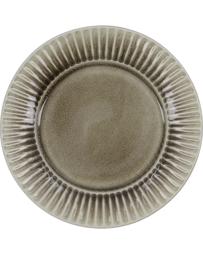 Lunch Plate, Stoneware, Grey Brown, Pleat from House Doctor