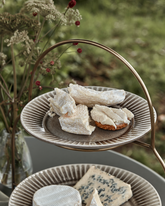 Lunch Plate, Stoneware, Grey Brown, Pleat from House Doctor