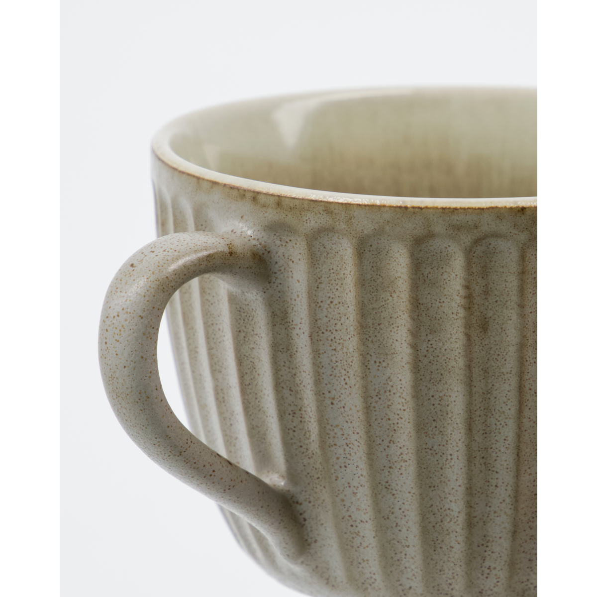 Large Mug, Stoneware, Grey Brown, Pleat from House Doctor