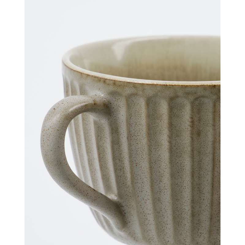 Large Mug, Stoneware, Grey Brown, Pleat from House Doctor