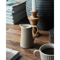 Stoneware Jug, Grey Brown, Pleat from House Doctor