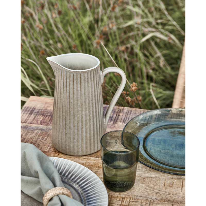 Large Stoneware Jug, Grey Brown, Pleat from House Doctor