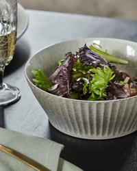 Salad Bowl, Stoneware Bowl, Grey Brown, Pleat from House Doctor