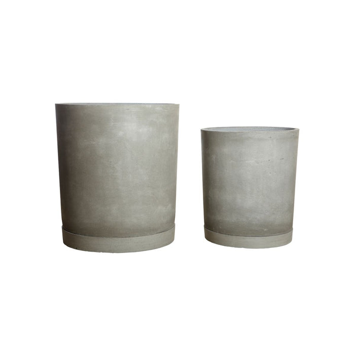 Planter w. Saucer Hook Light Grey