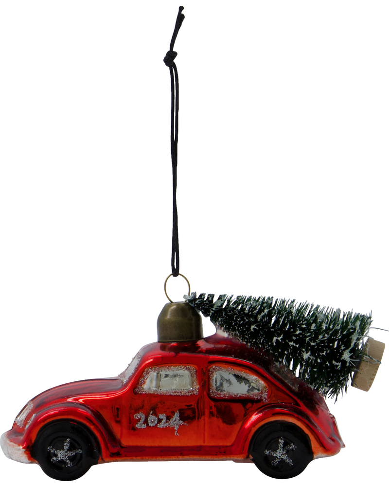 Red Car Ornament, Handmade Tree Bauble from House Doctor