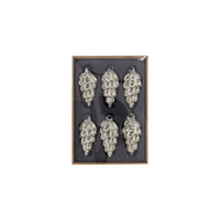 Cone Silver Ornament S Set of 6
