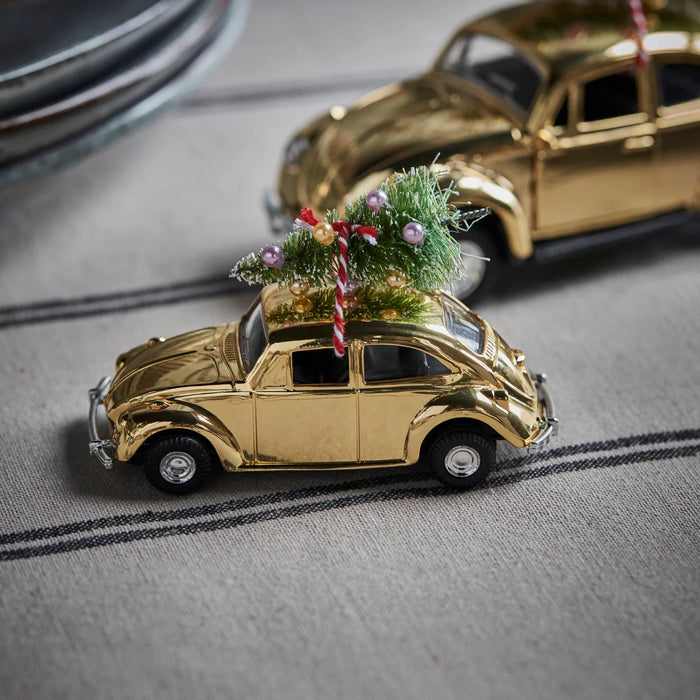 Golden Xmas Car with Tree on Top from House Doctor