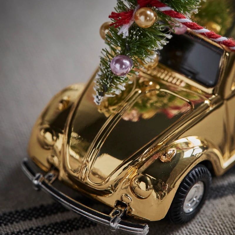 Golden Xmas Car with Tree on Top from House Doctor