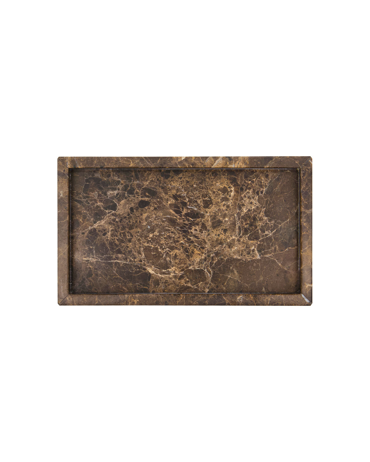 House Doctor Able dark brown marble tray top-down view on white background