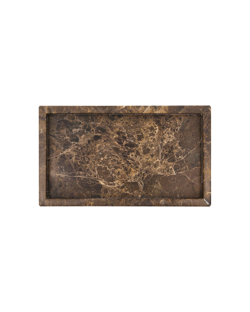 House Doctor Able dark brown marble tray top-down view on white background