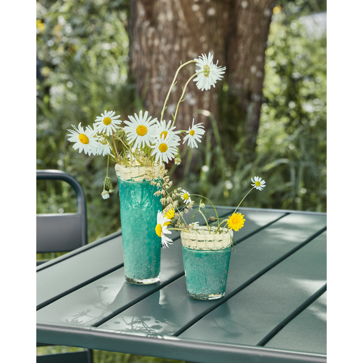 Green Glass Vase - Kupla Vase by House Doctor (Tall & Short Options)