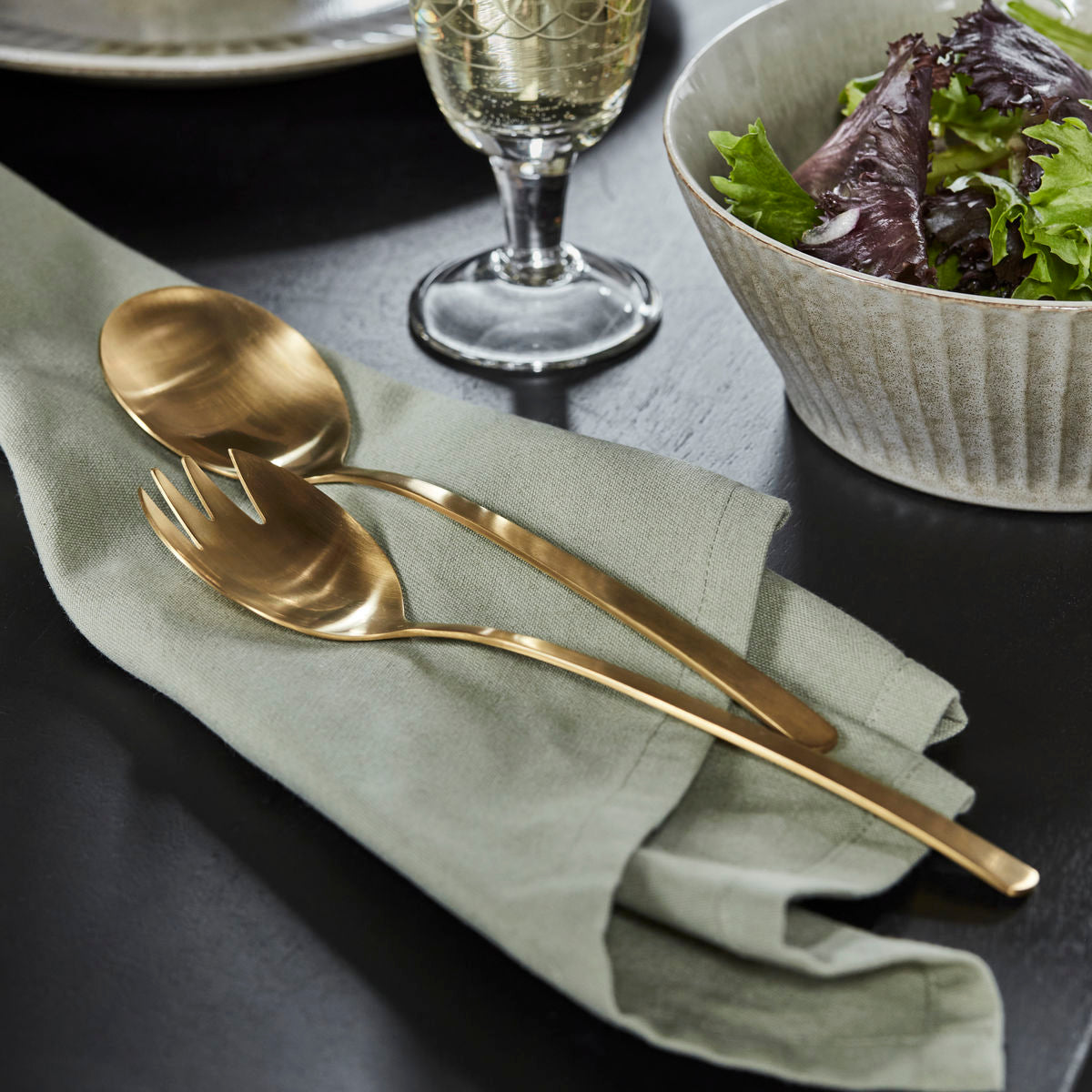 Golden Salad Servers