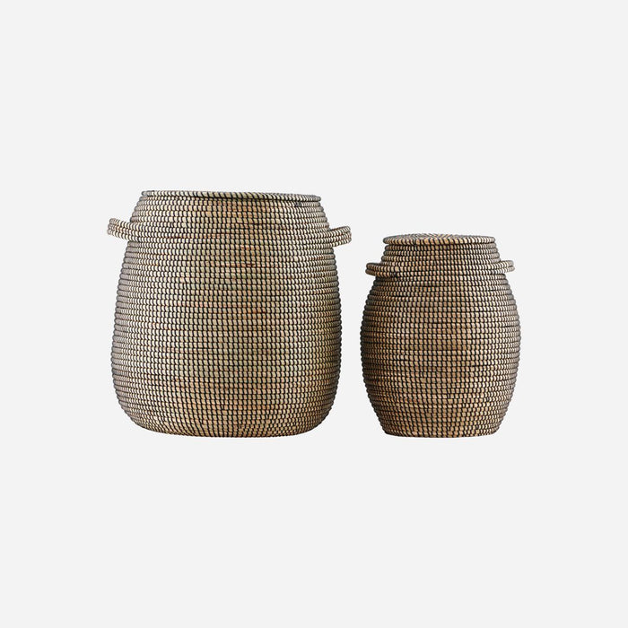 Seagrass Baskets, Effect, Laundry Baskets, Black/Natural by House Doctor