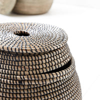 Seagrass Baskets, Effect, Laundry Baskets, Black/Natural by House Doctor